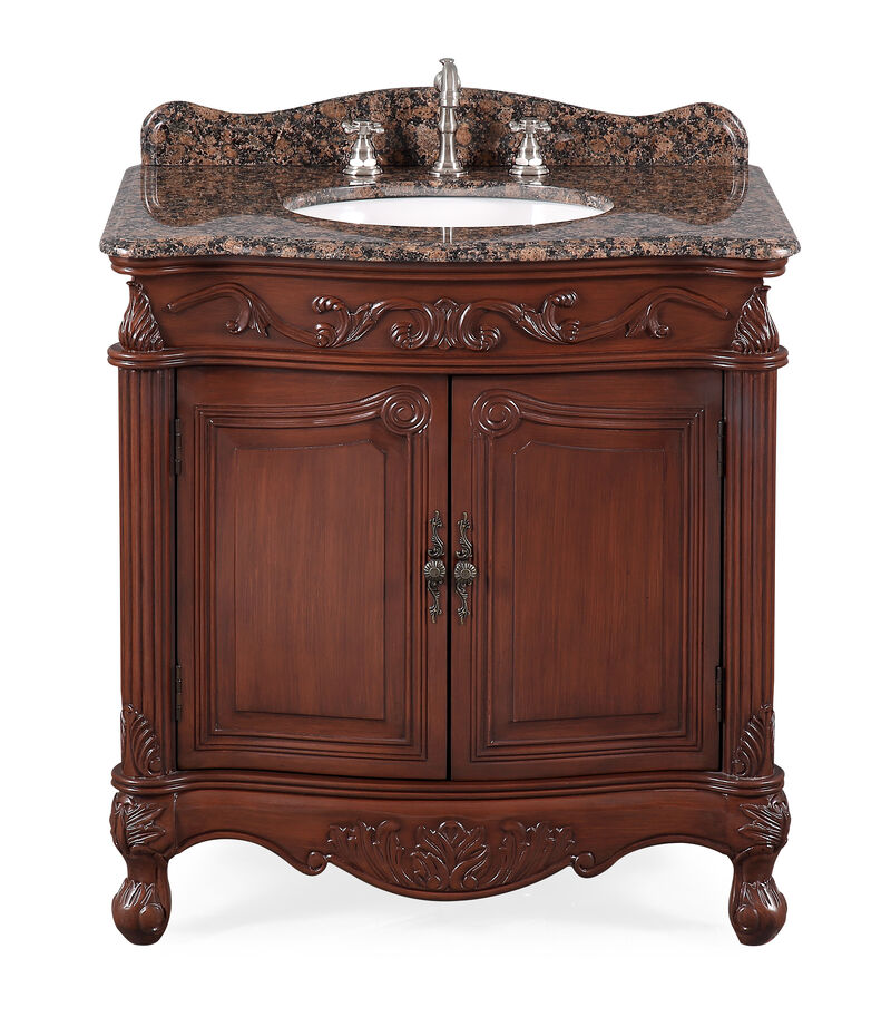32 Inch Classic Style Medium Brown Fiesta Bathroom Sink Vanity image number 0