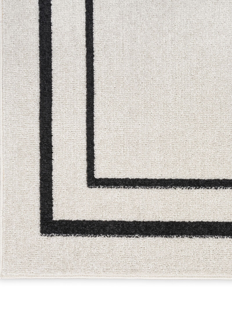 Nourison Essentials NRE02 Ivory/Black 5' x Square Rug