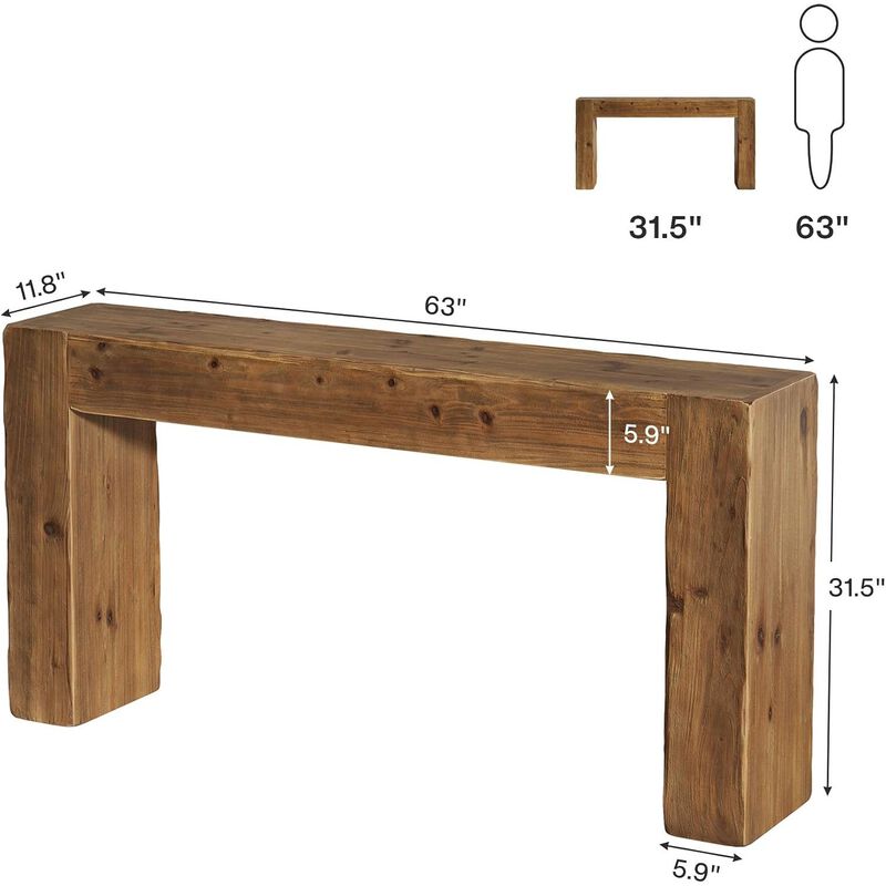 Tribesigns Farmhouse Wood Console Table image number 4