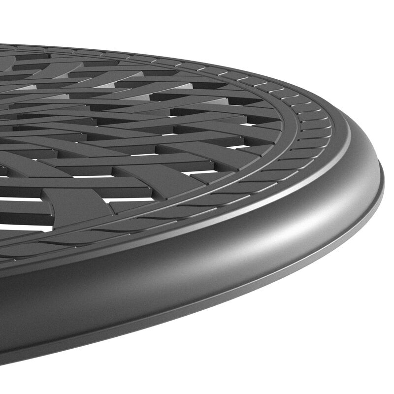 Streamdale Black Aluminum 4-Seat Patio Bistro Set with Table and Cushions