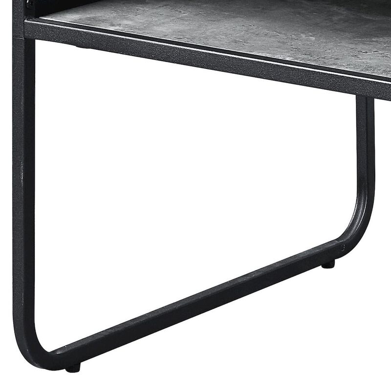 Plethoria Home Concrete Grey and Black 1-shelf Coffee Table