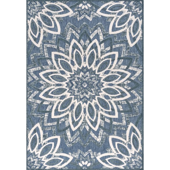 Flora Abstract Bold Mandala High-Low Indoor/Outdoor Area Rug