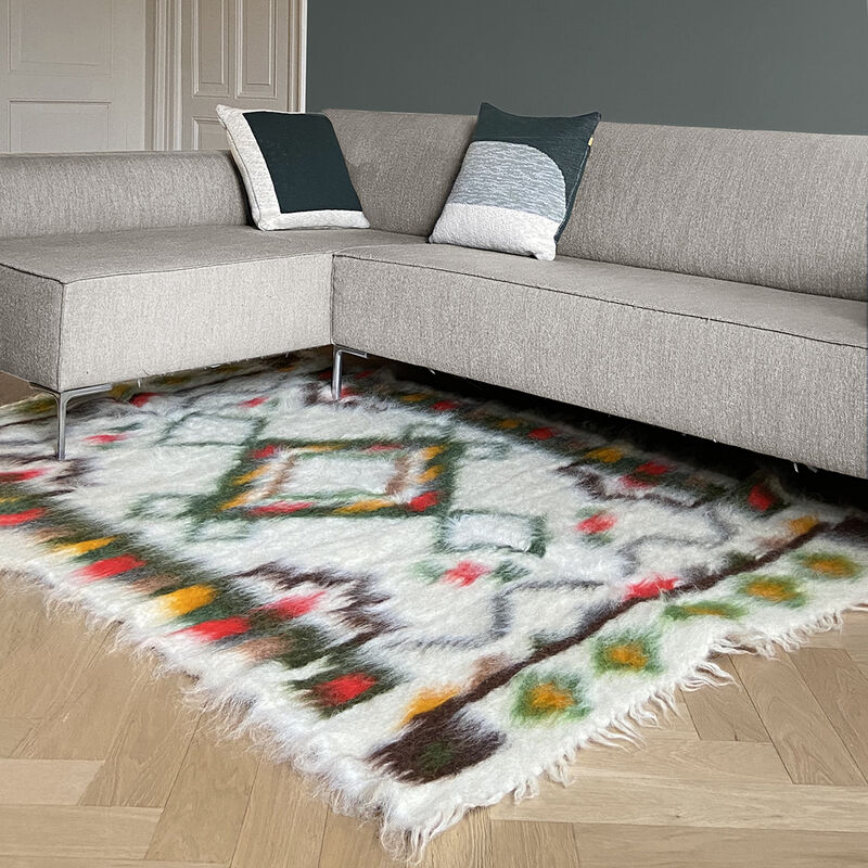 Floor plaid 100% wool multicolor