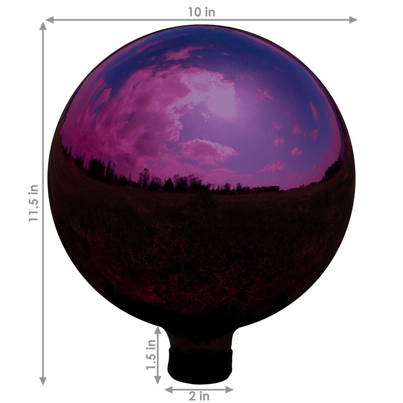 Sunnydaze Merlot Mirrored Surface Gazing Ball Globe - 10 in image number 3