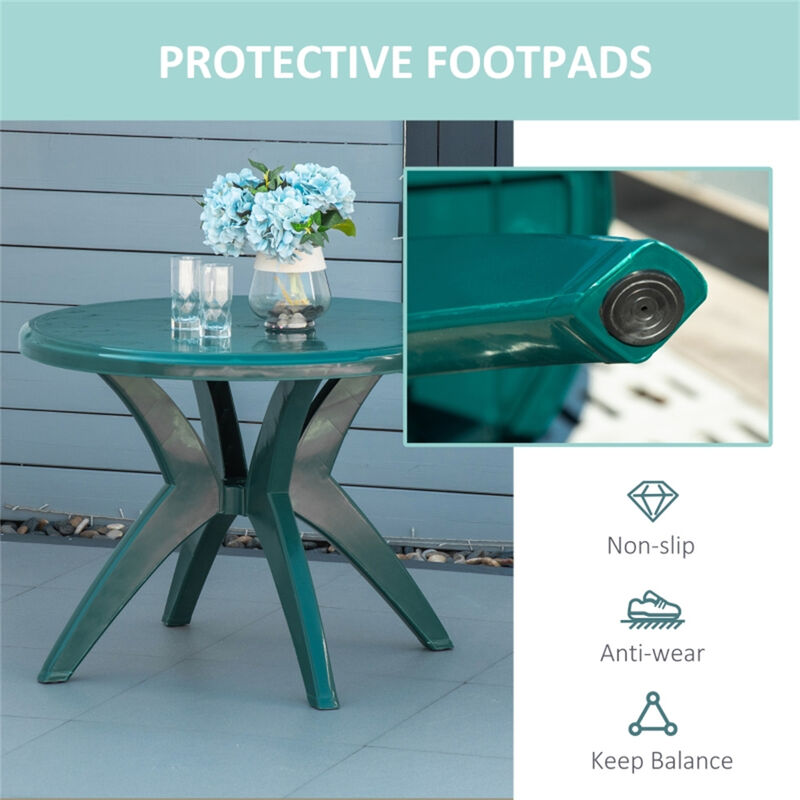 Patio Garden Dining Table With Umbrella Hole for Outdoor Dining image number 4