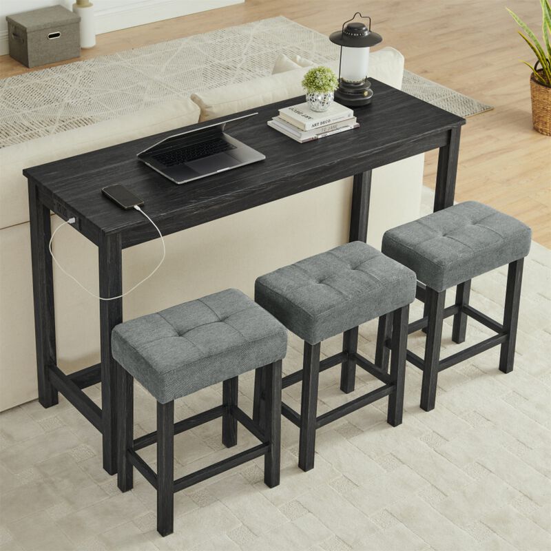 Peldze 4‑Piece Industrial Bar Table Set image number 1