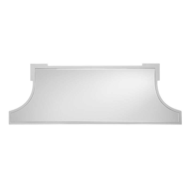 HomeRoots 45" Silver Mirrored Glass and Wood Free Form Console Table image number 3