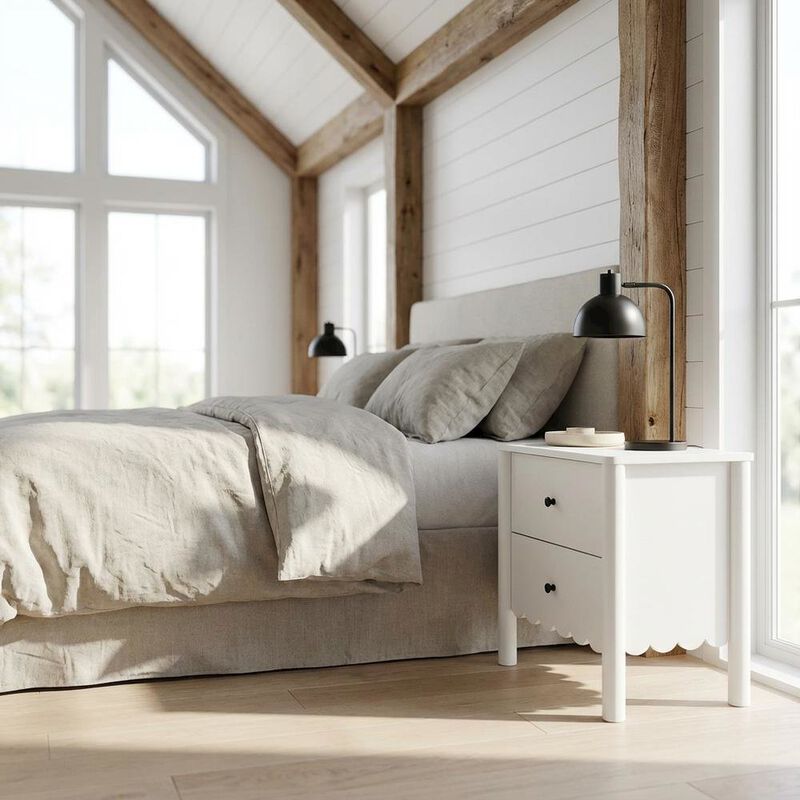 Bedside Nightstand with 2 Drawers in Elegant Finish image number 4