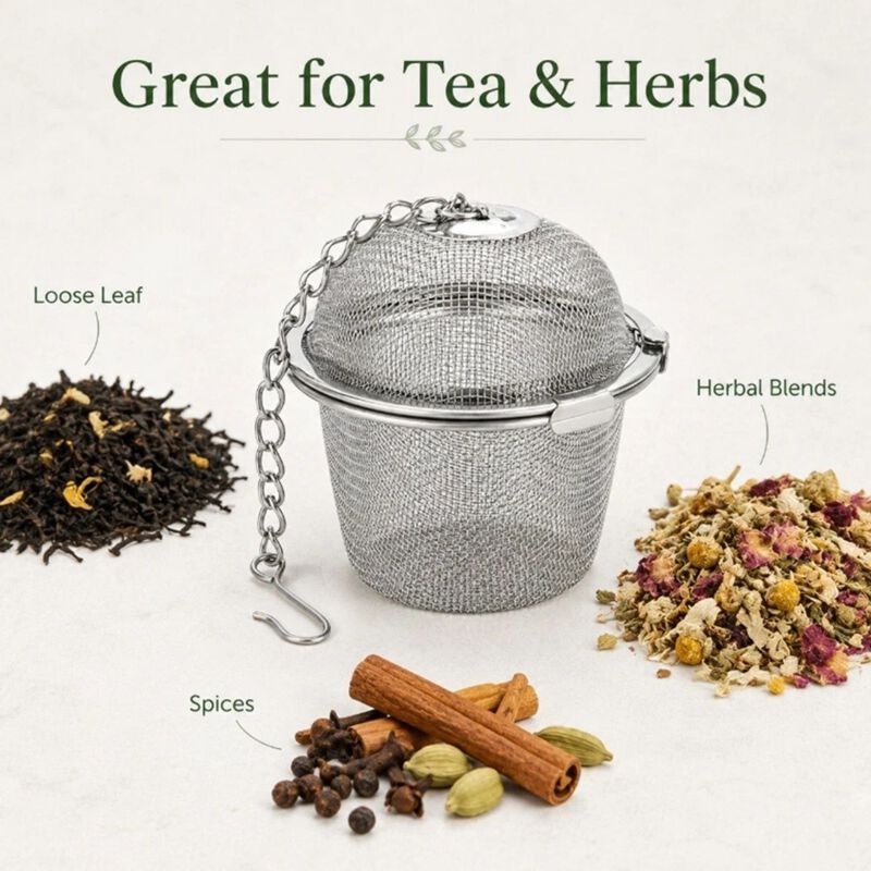 Stainless Steel Tea Infuser Ball with Chain image number 1