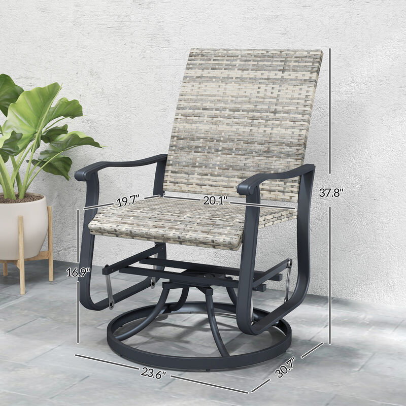 Hivvago Rattan Patio Glider Chair Set image number 2