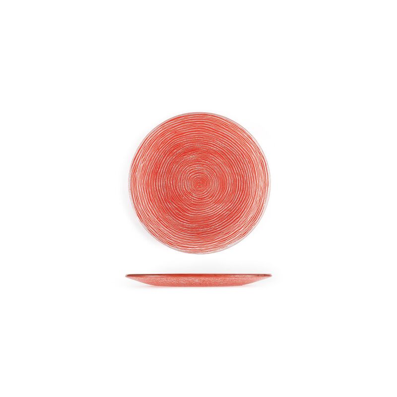 Glass Dinnerware dia.7.75" Round Red Glass Plate (Set of 2)