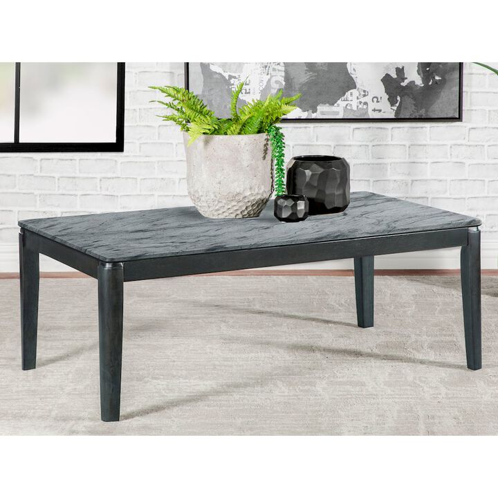 Coaster Co. of America Mozzi Rectangular Faux Marble Coffee Table Grey and Black