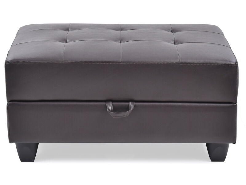 Revere Faux Leather Upholstered Storage Ottoman image number 0