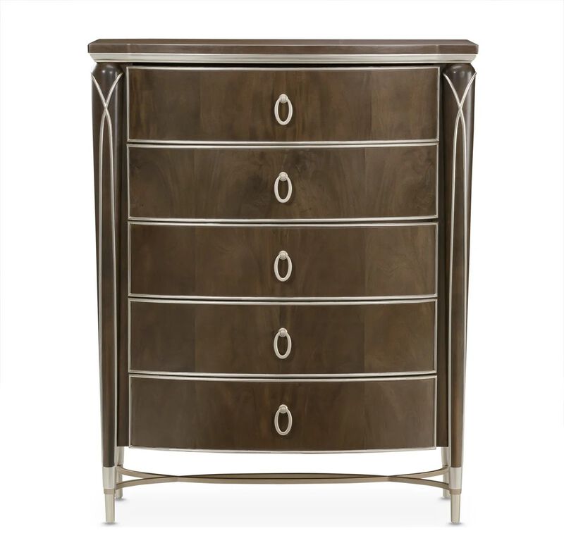 Michael Amini Villa Cherie Highboy Chest - Hazelnut