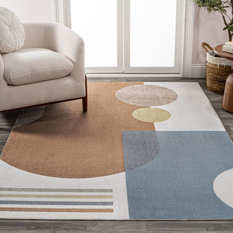 Slinger Modern Contemporary Collage Machine-Washable Area Rug