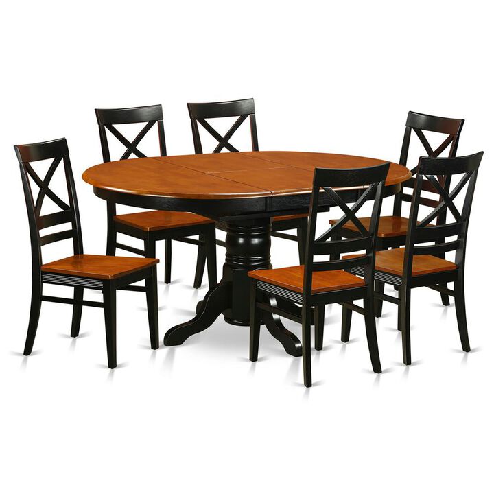 Dining set - 7 Pcs with 6 Wooden Chairs
