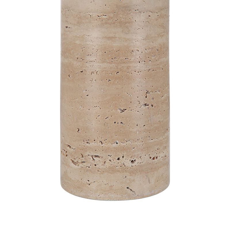 Renwil 25 Tall Plated Antique Brushed Brass Iron Table Lamp With Drum Linen Shade