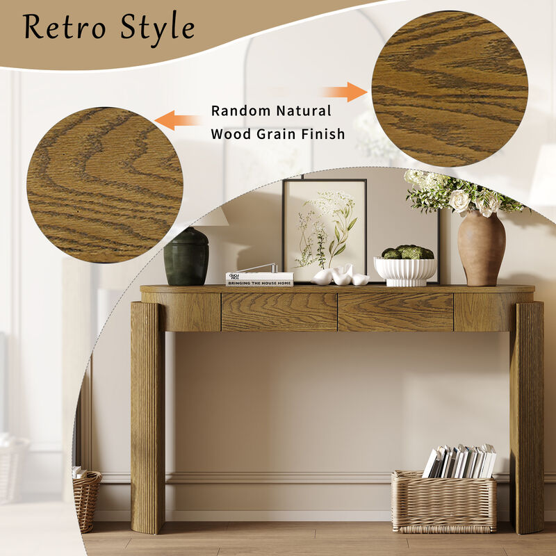 Merax Mid Century Modern Solid Wood 3-Drawer Nightstand in Brown for Bedroom