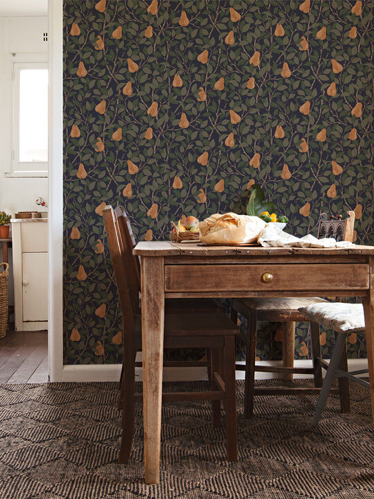 Pirum Navy Pear Wallpaper