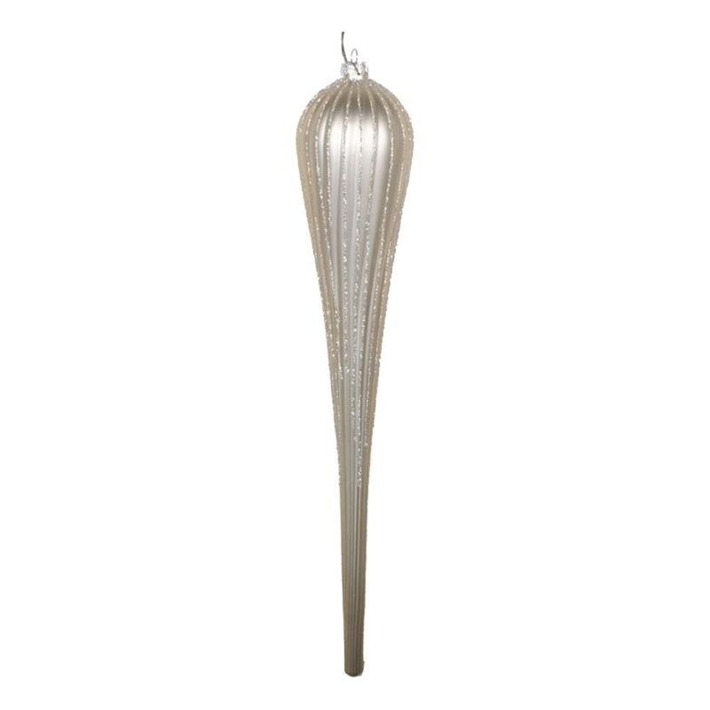 Vickerman 15.75" Matte Glitter Drop Ornaments in Champagne Gold (Set of 2) image number 0
