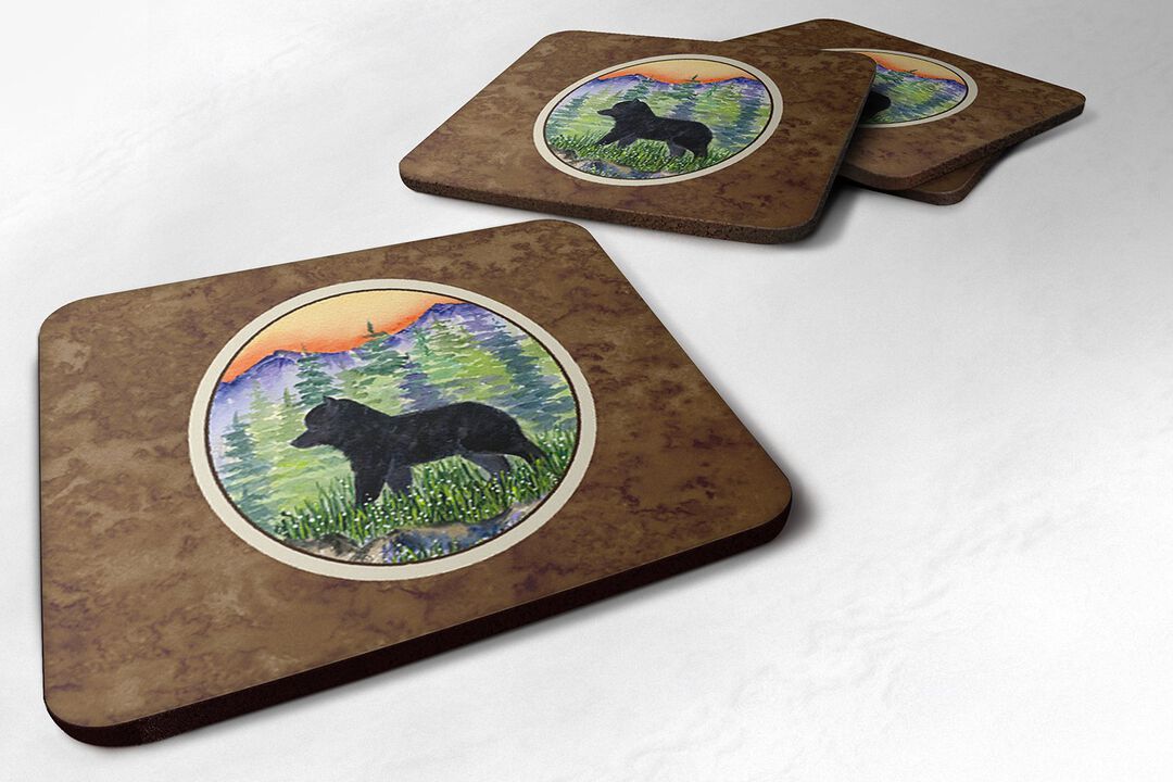Caroline's Treasures SS8231FC Schipperke Foam Coasters (Set of 4), 3.5 H x 3.5 W, Multicolor