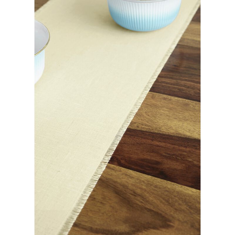 Solino Home Fringe 100% Linen Table Runner &ndash; Handcrafted, Machine Washable, Perfect for Holiday and Everyday Dining