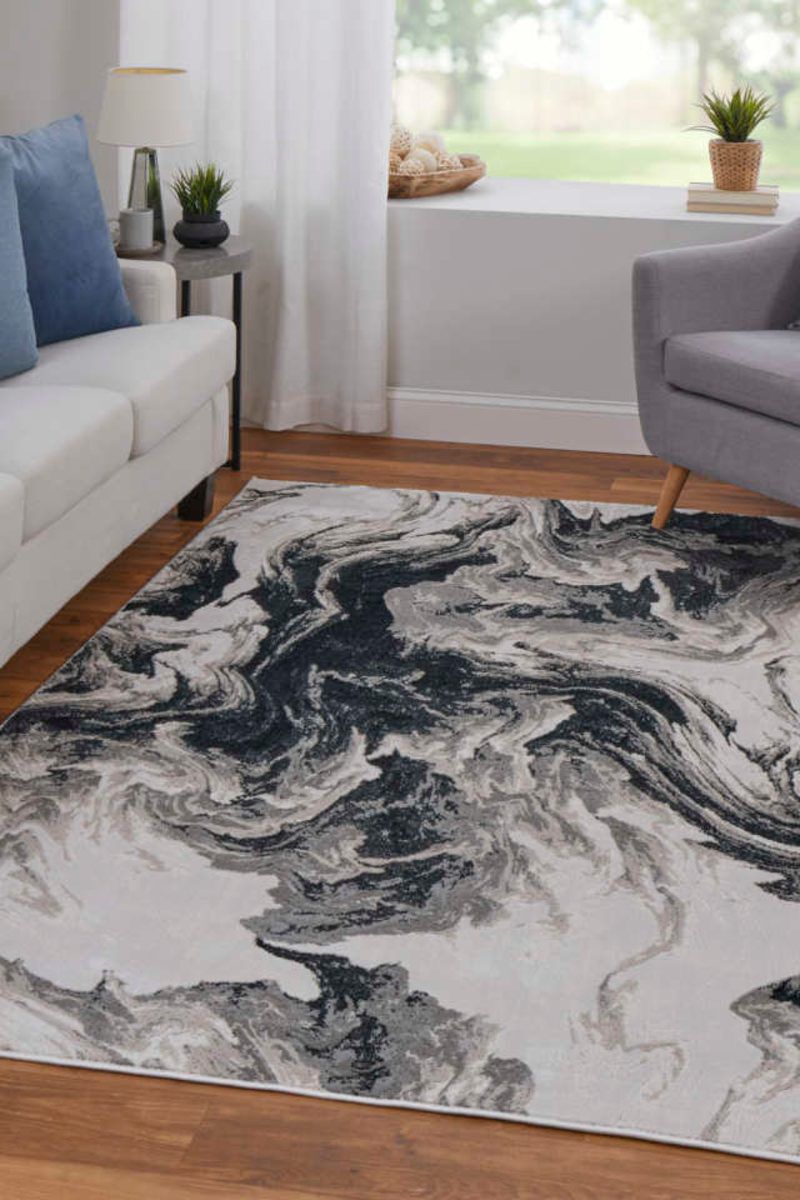 Micah 39LPF Black/Ivory 9'2" x 12' Rug image number 2