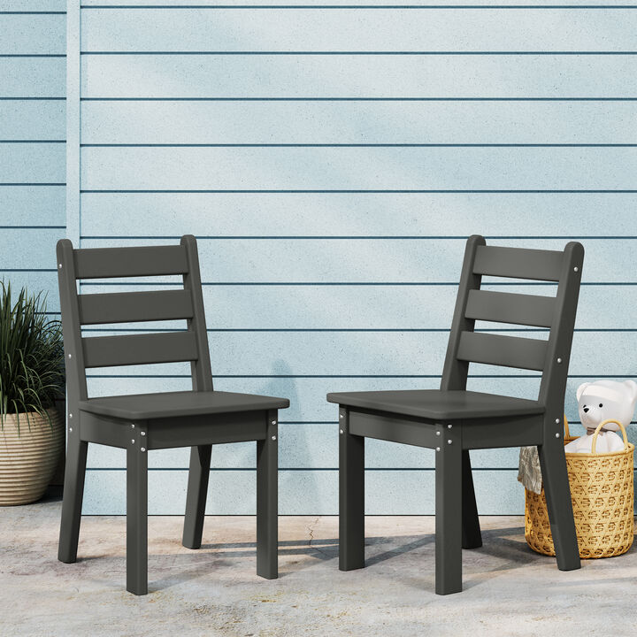 WestinTrends Outdoor HDPE Kids Plastic Toddler Dining Chair ((Set of 2))