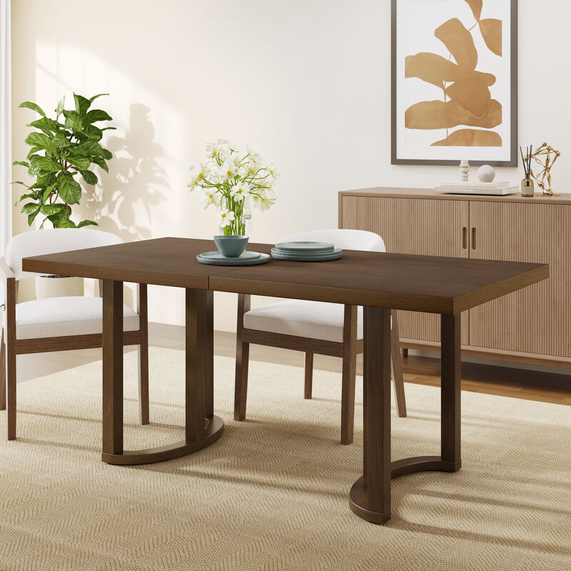 Christopher Knight Home Luoma 69" Rubberwood Modern 6 Seater Rectangle Dining Table