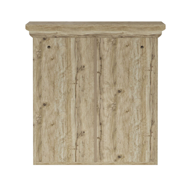 Teamson Home Stratford Removable Two-Door Wall Cabinet with Adjustable Shelves, Light Oak