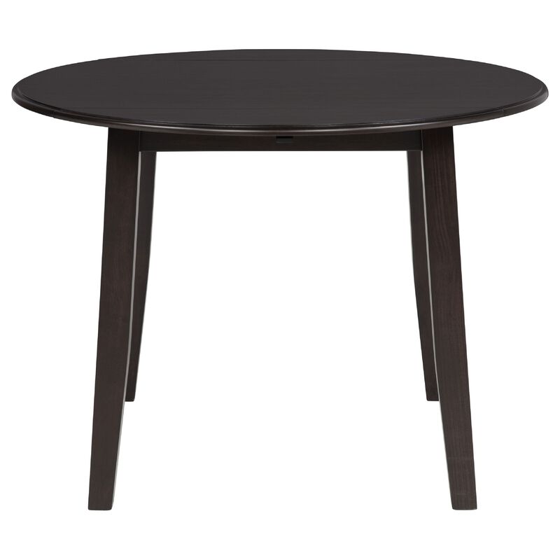Caty 5pc Round Dining Table Set with 4 Chairs, 2 Drop Leaves, Brown image number 4