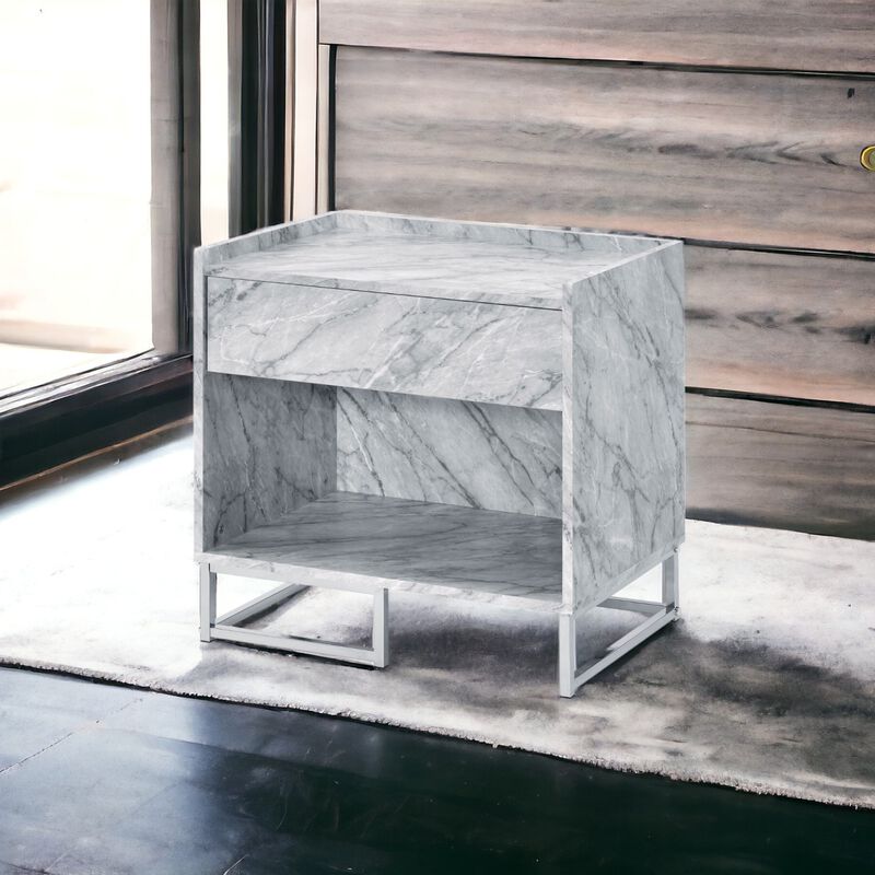 Contemporary White Accent Table image number 3