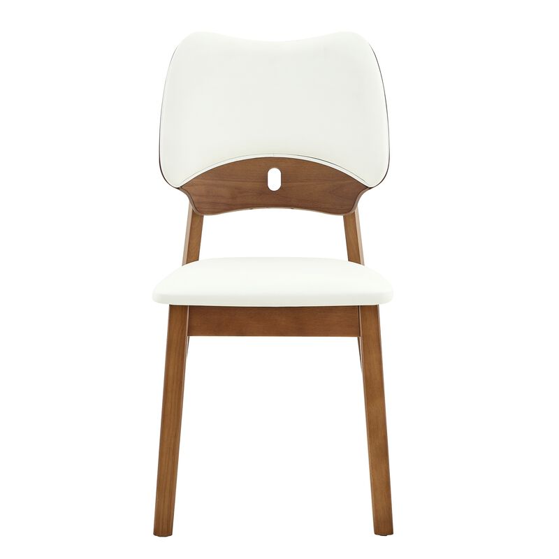 Whisen 2-Pack Solid Wood Dining Chairs with Hollow Out Backrest, PU Leather Upholstered Chairs for Dining Room, Kitchen, Living Room image number 7