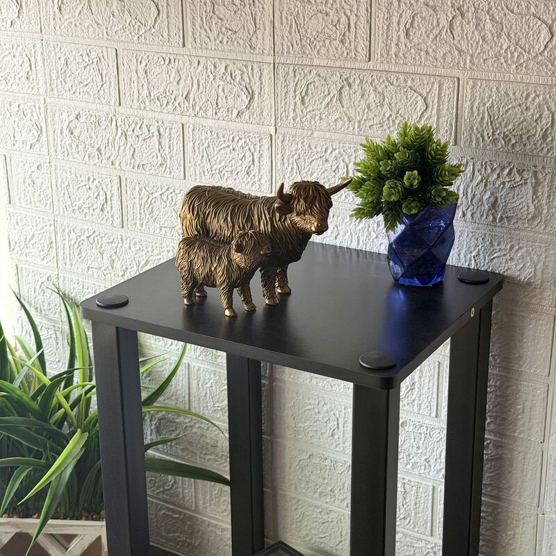 Highland Cow And Calf Statue Antique Bronze Resin Figurine 725 In image number 6