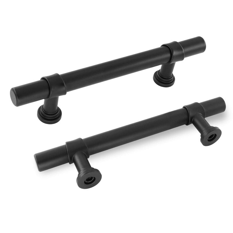 goldenwarm 5 Pack Black Cabinet Handles 3-1/2 Inch Matte Black Cabinet Pulls - LST18BK90 Kitchen Cabinet Handles Black Cabinet H