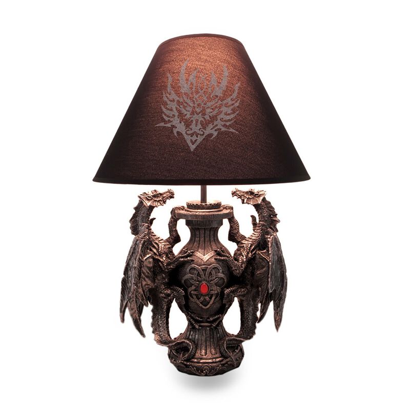 Gothic Guardians Of Light Medieval Dragons Table Lamp image number 0