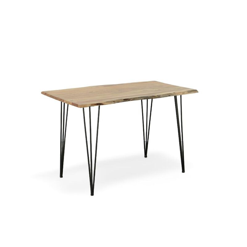 Carolina Living Seti Live Edge Dining Table - Natural Top - Black Base