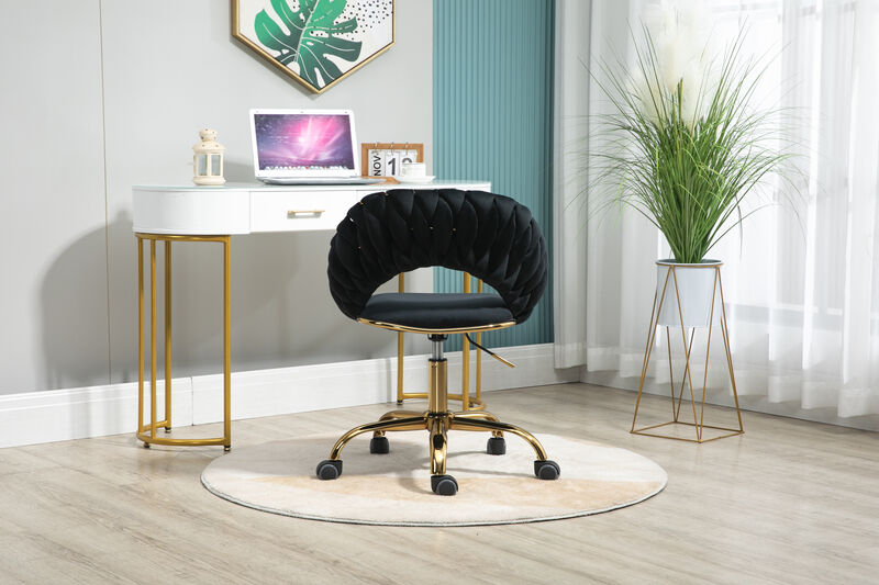 Computer Chair Office Chair Adjustable Swivel Chair Fabric Seat Home Study Chair