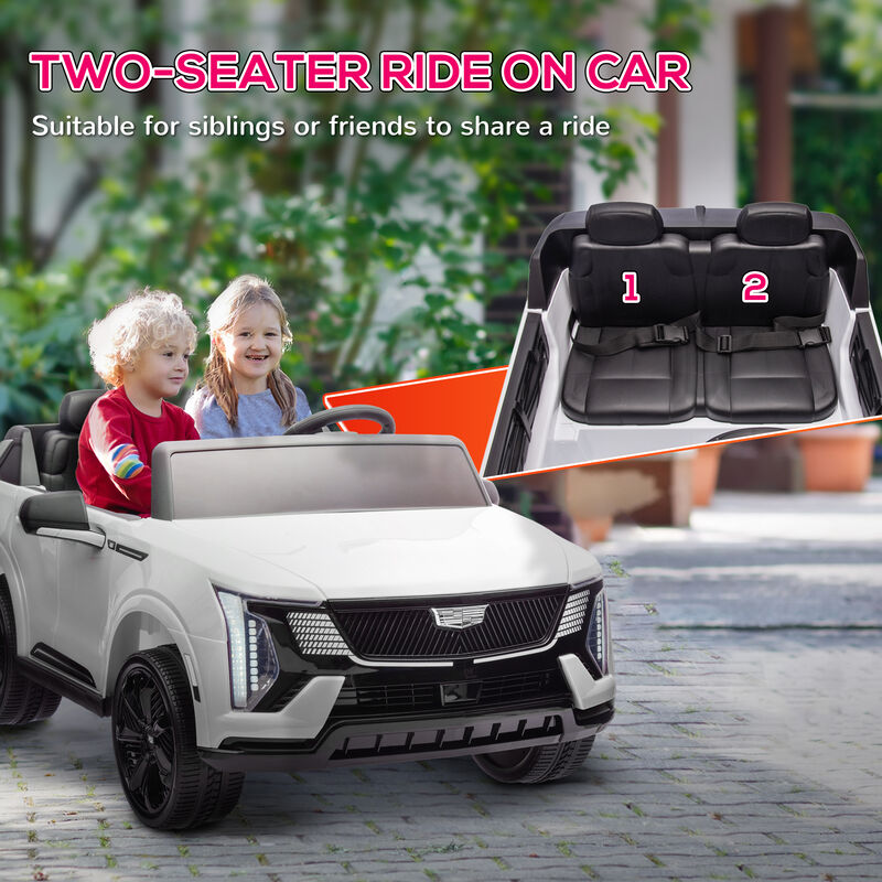 BreeBe 2-Seater 12V 10AH Ride on Truck, Cadillac Escalade Licensed Electric Car for Kids w/ Spring Suspension Wheels image number 3