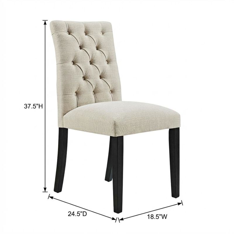 Fabric dining chair with plush backrest and comfortable seat image number 2