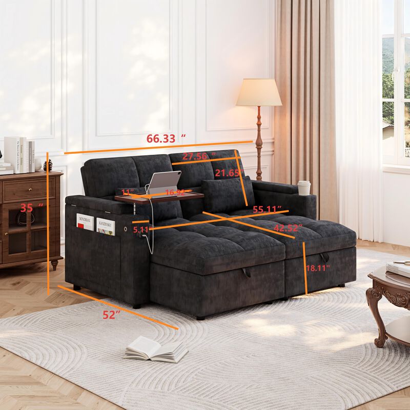 Liswef Modular Sleeper Sofa image number 9