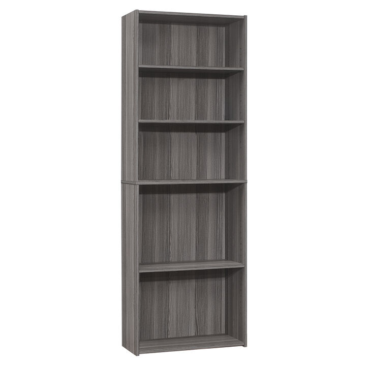 Monarch Specialties I 7469 Bookshelf, Bookcase, 6 Tier, 72"H, Office, Bedroom, Laminate, Grey, Transitional