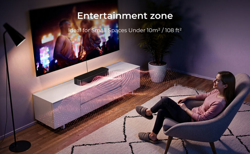 ULTIMEA 2.1ch Compact Soundbar for TV, 3" Built-in Subwoofer, App Control, 120W Peak Power, Bluetooth 5.4, OPT/AUX, PC&TV Sound Bar image number 4