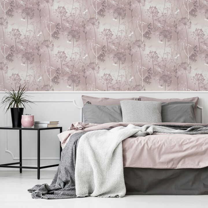 Lena Pink Floral Wallpaper