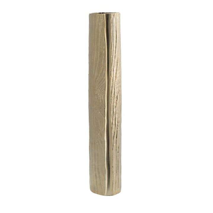 HomeRoots 15" Gold Oval Aluminum Table Vase