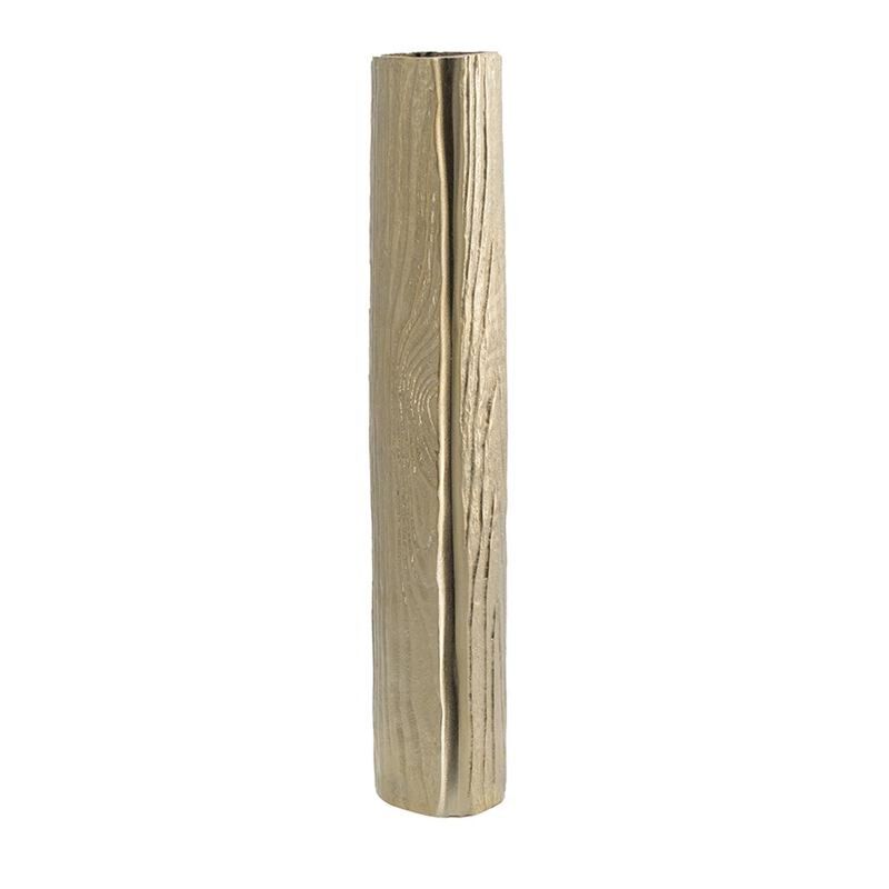 HomeRoots 15" Gold Oval Aluminum Table Vase image number 0