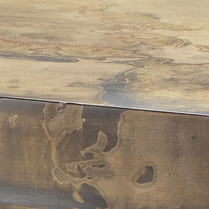 4' Black Brownand Beige Contemporary Charlemagne Metallic Console Table