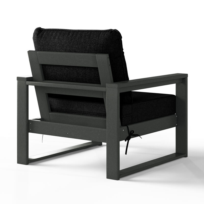 WestinTrends Outdoor Modern 3-Piece HDPE Patio Sofa Set with Side Table image number 4