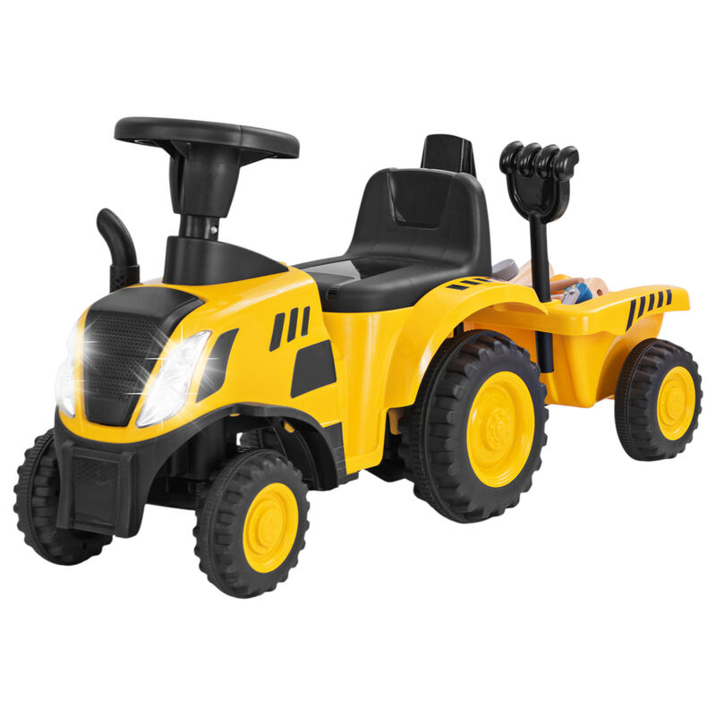 Kids Pedal Ride On Tractor with Detachable Trailer for Outdoor Play image number 0