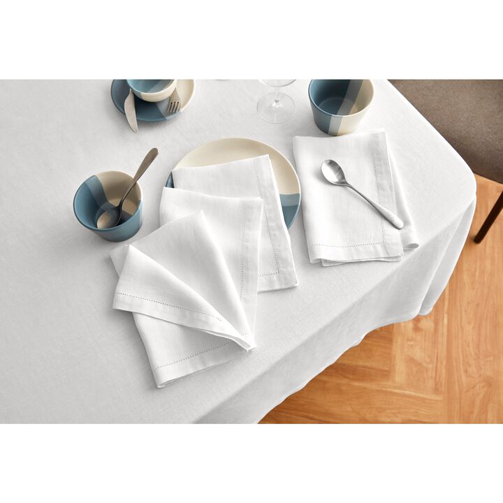 Solino Home 100% Pure Linen Tablecloth - Sonoma Hemstitch